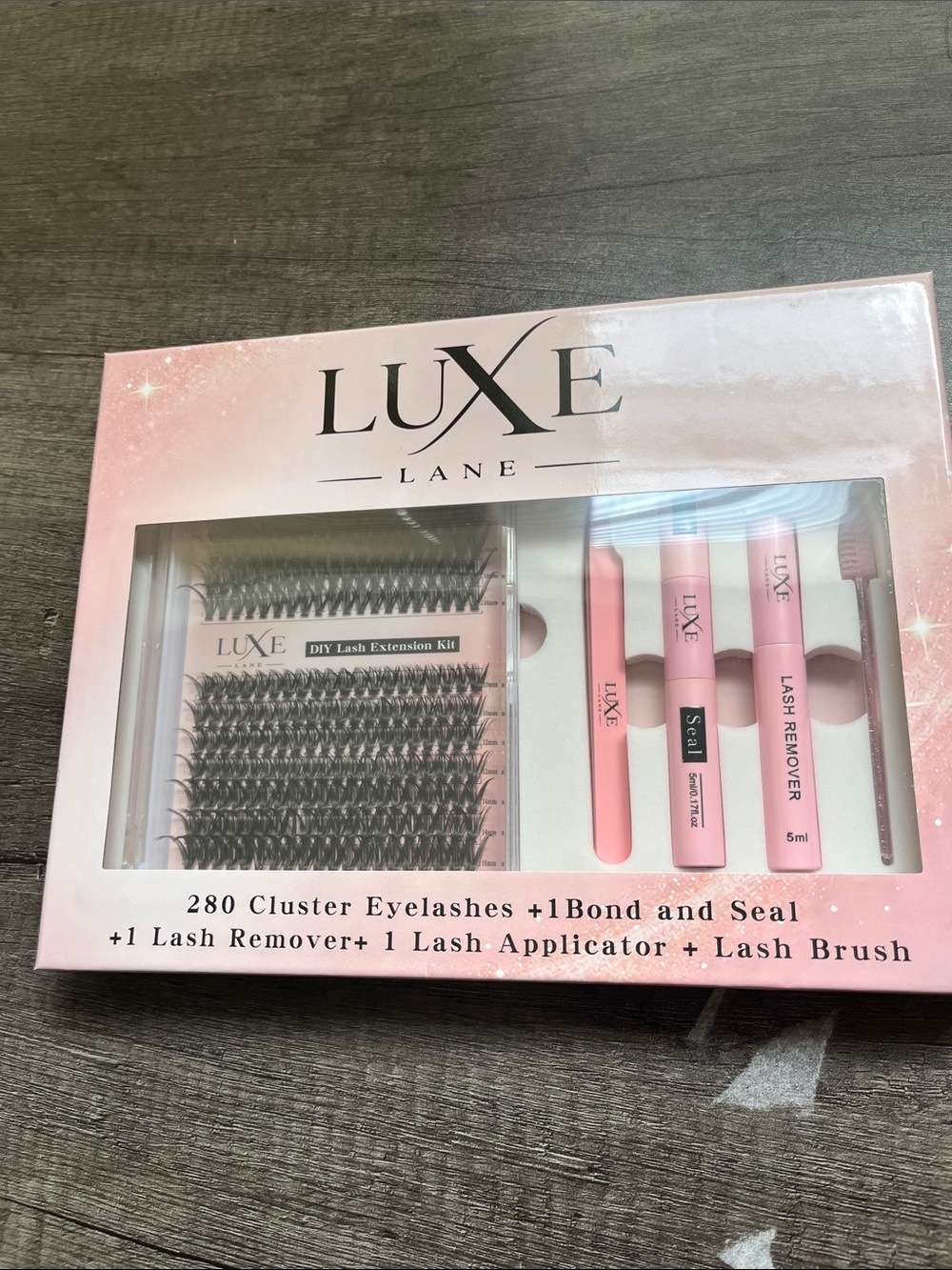 Luxe Lane DIY Lash Extension Kit - Pink & Black Packaging